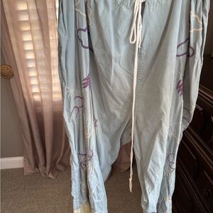 Magnolia Pearl Light Blue Capris with Purple Accents